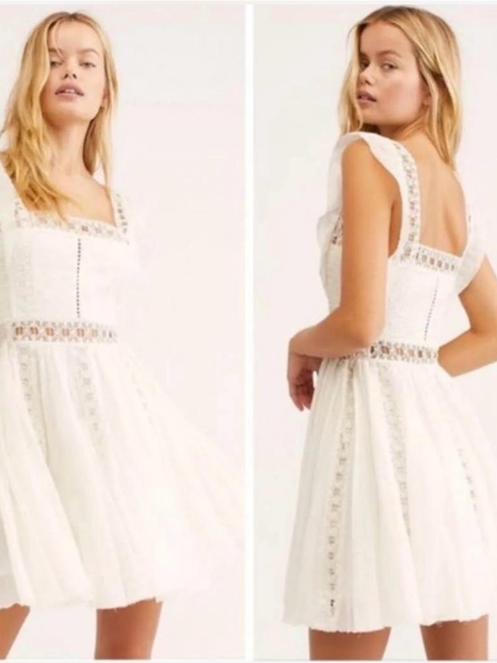 Free People Verona Dress | White Cotton Lace | Size M - Picture 5 of 10